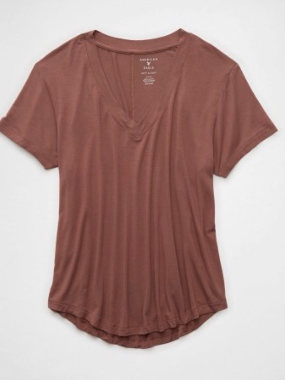 AE Soft & Sexy V-Neck T-Shirt- Rust